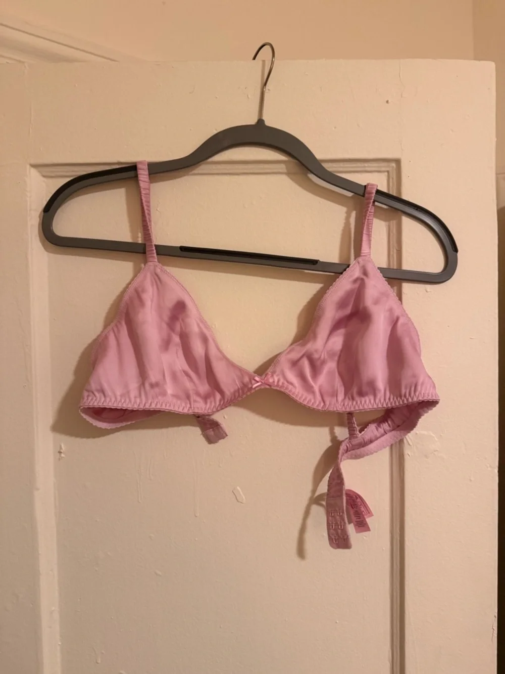 SKIMS Satin Triangle Bralette in Light Pink - Picture 2 of 3